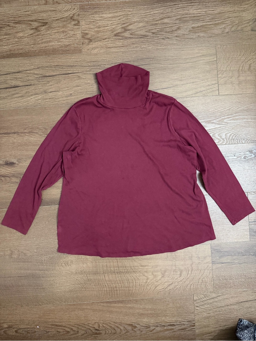 Lane Bryant Wine Ribbed Turtleneck Top